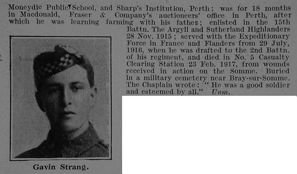 Strang G LCpl 15097 2nd Argyll & Sutherland Highlanders Obit Part 2 De Ruvignys Roll Of Honour Vol 3