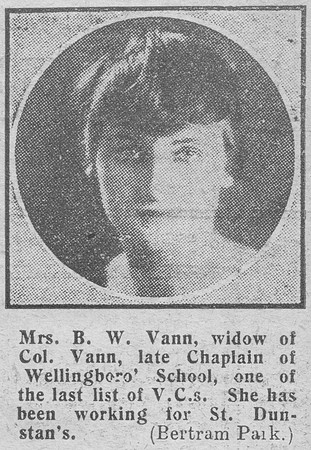 Vann B W Lt Col VC MC Notts Derby Regiment Wife The Graphic 18th Dec 1918