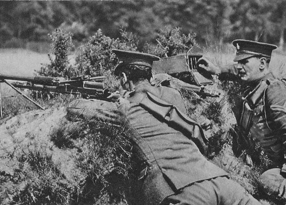 A Cavalry Trooper Firing A Hotchkiss Gun