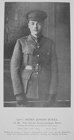 Burke H J Lt 1st South Staffs Regiment