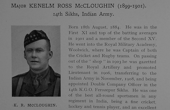 McCloughin K R Major Indian Army Obit Part 1 Dulwich College Roll Of Honour