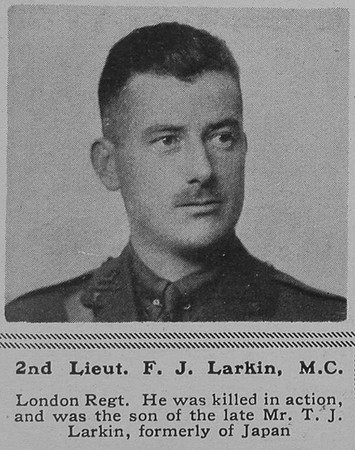 Larkin F J 2nd Lt MC 22nd London Regt The Sphere 6th July 1918