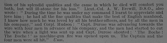 Durose S T Captain 7th Notts & Derby Regiment Obit Part 2 De Ruvignys Roll Of Honour Vol 3