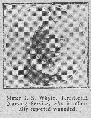 Whyte J S Sister Territorial Nursing Service The Graphic 25th Aug 1916