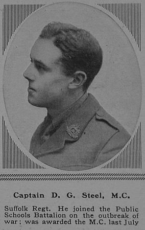 Steel D G Captain MC 2nd Suffolk Regiment The Sphere 3rd Mar 1917