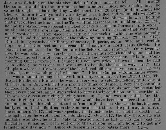 Pettigrew D St G 2nd Lt 14th Attd 17th Notts & Derby Regiment Obit Part 3 De Ruvignys Roll Of Honour Vol 3