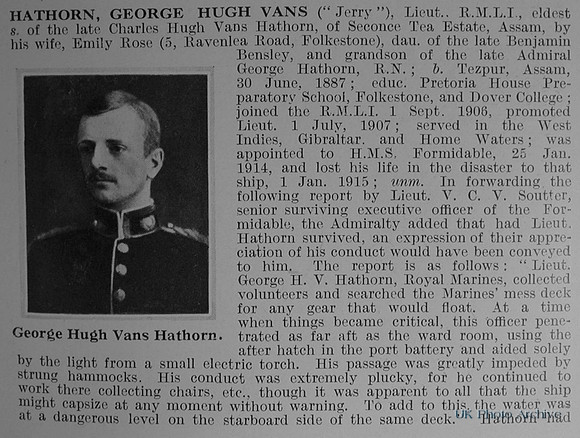 Hathorn G H V Lt HMS Formidable Obit Part 1