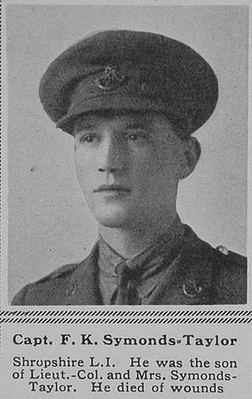 Symonds-Tayler F K Captain 1st Shropshire LI The Sphere 16th June 1917