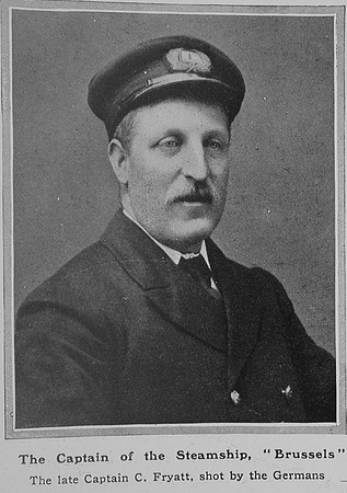 Fryatt C Captain SS Brussels Mercantile Marine The Sphere  5th Aug 1916