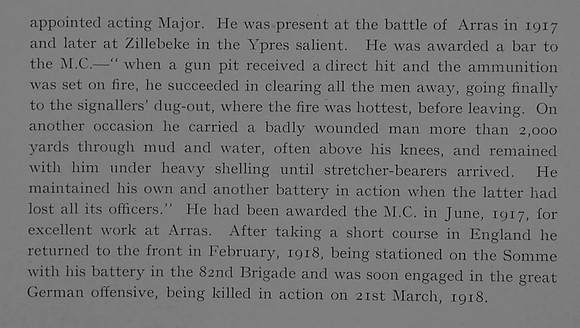 Dennes W Captain MC Royal Field Artillery Obit Part 2 Dulwich College Roll Of Honour