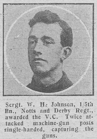 Johnson W H Sergt VC 5th Notts Derby Regiment The Graphic 17th Dec 1918