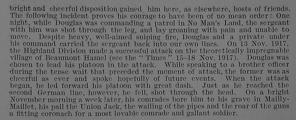 McGregor D 2nd Lt 8th Argyll & Sutherland Highlanders Obit Part 2 De Ruvignys Roll Of Honour Vol 3