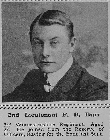 Burr F B 2nd Lt 3rd Worcestershire Regiment The Sphere 3rd May 1915