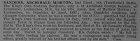 Sanders A M 2nd Lt 5th Kings Own Scottish Borderers Obit De Ruvignys Roll Of Honour Vol 4