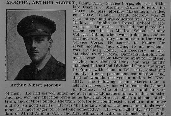 Morphy A A Lt Army Service Corps Obit De Ruvignys Roll Of Honour Vol 3