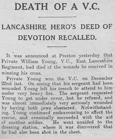 Young W Pte VC 8th East Lancs Regiment The Graphic 29th Aug 1916