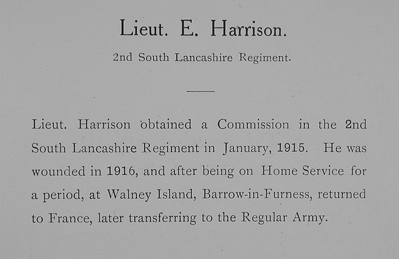 Harrison E Lt 2nd South Lancs Regiment Record William Graham Company
