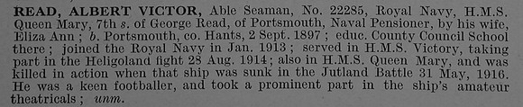 Read A V AB 22285 HMS Queen Mary Royal Navy Obit De Ruvignys Roll Of Honour Vol 4