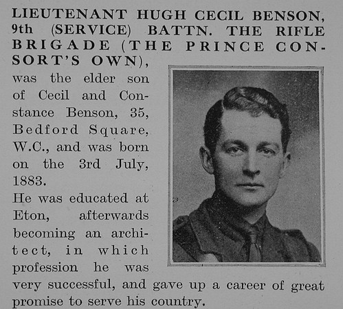 Benson H C Lt 9th Rifle Brigade Obit Part 1 The Bond Of Sacrifice Vol 2