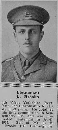Brooks L Lt 4th West Yorks Regt The Sphere 13th Nov 1915