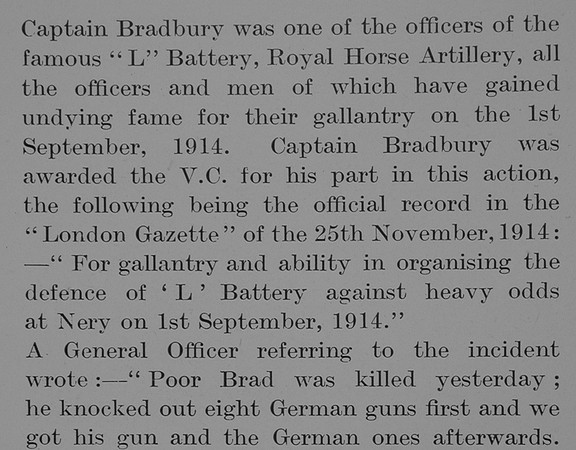 Bradbury E K Captain VC Royal Horse Artillery Obit Part 2 The Bond Of Sacrifce Vol 1