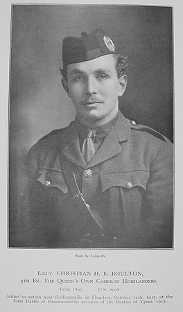 Boulton C H E Lt Cameron Highlanders
