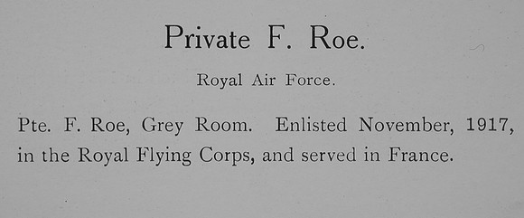 Roe F Pte Royal Air Force Record William Graham Company