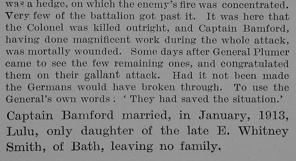 Bamford E S Captain 1st York Lancs Regiment Obit Part 5 The Bond Of Sacrifice Vol 2