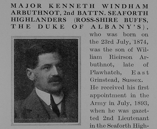 Arbuthnot K W Major 2nd Seaforth Highlanders Obit Part 1 The Bond Of Sacrifice Vol 2