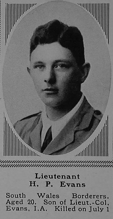 Evans H P Lt 2nd South Wales Borderers The Sphere 9th Dec 1916