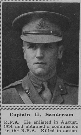 Sanderson H Captain RFA The Sphere 7th July 1917