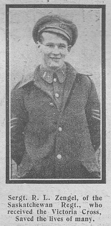 Zengel R L Sergt VC MM 5th Canadian Infantry The Graphic 14th Dec 1918