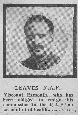 Pellew E A H 2nd Lt (Viscount Exmouth) Royal Air Force The Graphic 23rd July 1918