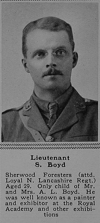 Boyd S Lt Sherwood Foresters (Notts and Derby Regiment) Attd 1st The Loyal North Lancashire Regiment The Sphere 18th Nov 1916