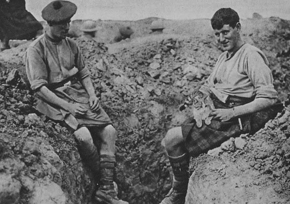 Gordon Highlanders With A Cat Mascot