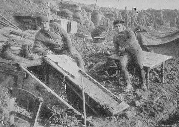 The Entrance To A Dug Out In A British Trench Winter  1914