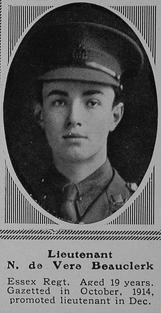 Beauclerk N de V Lt 12th Essex Regt The Sphere 16th Oct 1915