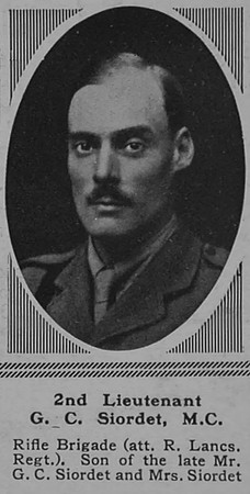 Siordet G C 2nd Lt MC 13th Rifle Brigade The Sphere 24th Mar 1917