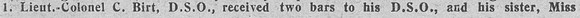Birt C W H Lt Col DSO + 2 Bars 8th Border Regiment Caption Part 1 The Graphic 14th July 1918