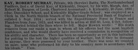 Kay R M Pte 12188 9th Northumberland Fusiliers Obit De Ruvignys Roll Of Honour Vol 4