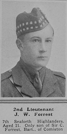 Forrest J W 2nd Lt 7th Seaforth Highlanders The Sphere 30th Oct 1915