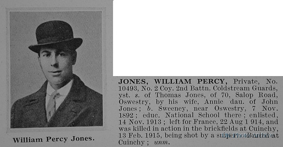 Jones W P Pte 10493 2nd Coldstream Guards Obit De Ruvignys Roll Of Honour Vol 1