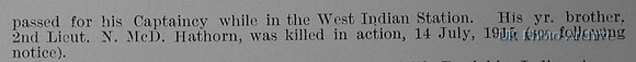 Hathorn G H V Lt HMS Formidable Obit Part 2