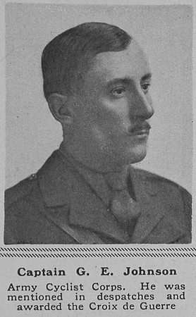 Johnson G E Captain Army Cyclist Corps The Sphere 24th Aug 1918