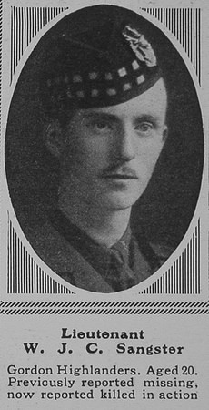 Sangster W J C Lt 4th Gordon Highlanders The Sphere 15th Apr 1916