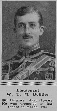 Bolitho W T M Lt 19th Hussars The Sphere 25th Sep 1915