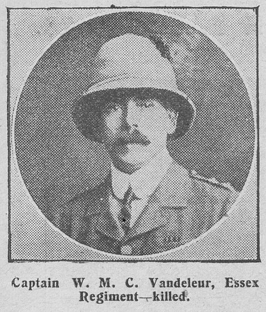 Vandeleur W M C Captain Essex Regiment The Graphic 11th Sep 1914