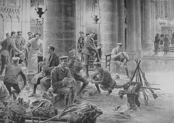 Sanctuary In A Church On The Western Front