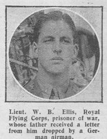 Ellis W B Lt Royal Flying Corps The Graphic 25th July 1916