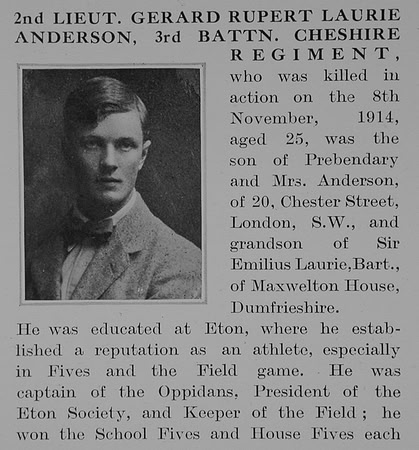 Anderson G R L 2nd Lt Cheshire Regiment Obit Part 1 The Bond Of Sacrifice Vol 1